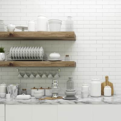 A Plate Rack Will Take the Open Shelving in Your Kitchen to the